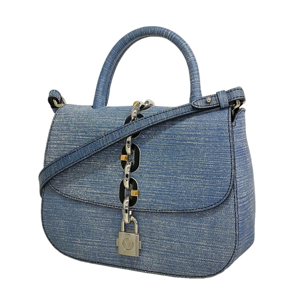 Louis Vuitton Epi Denim Chain It PM Handbag M54606 Blue 2-way bag for women